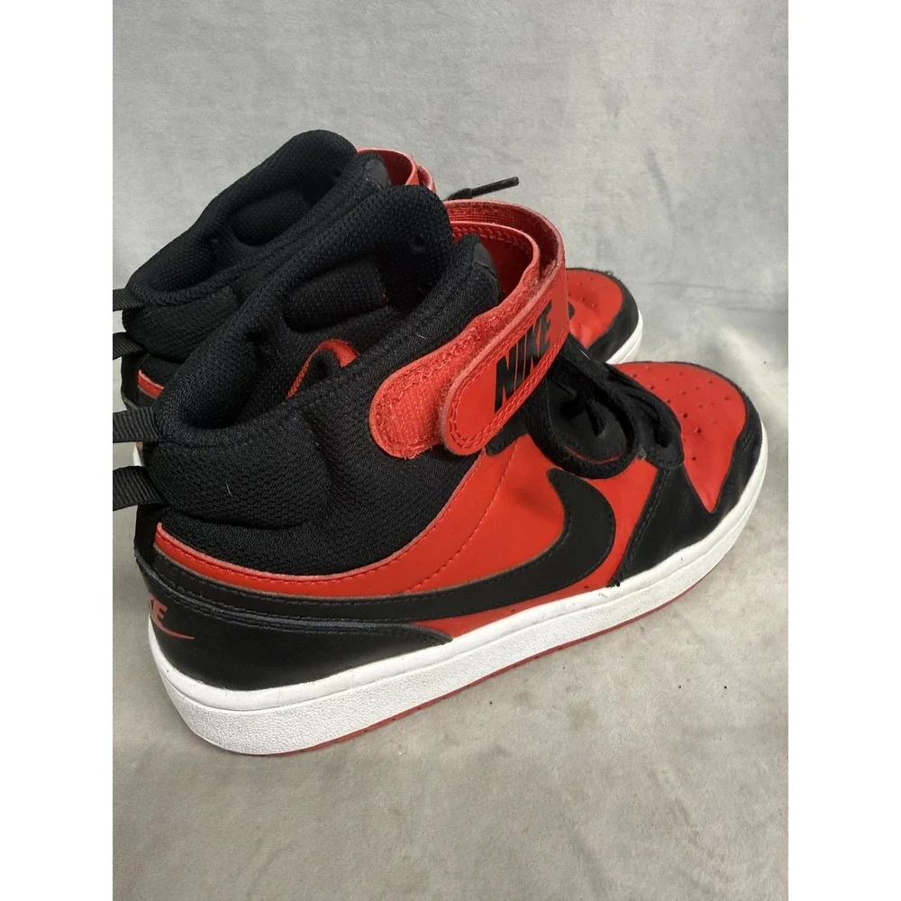 Nike Court Borough Mid 2 Shoes Youth Size 5.5Y Red Black Sneakers CD7782-602